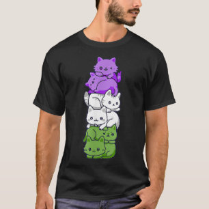 Genderqueer Pride Cat LGBT Gender Queer Flag Cute T-Shirt
