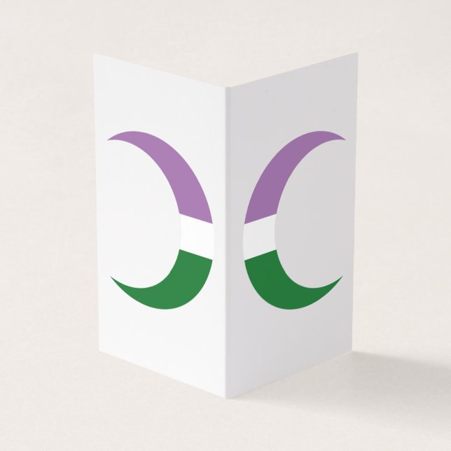 Genderqueer Pride Crescent Moons Greeting Card (Outside)
