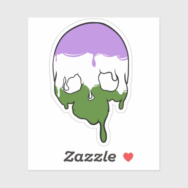 Genderqueer Pride Dripping Skull (Sheet)