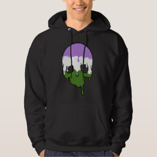 Genderqueer Pride Dripping Skull Hoodie