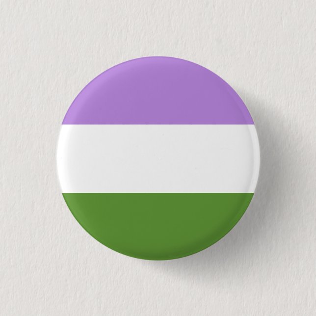 Genderqueer pride flag! 1 inch round button (Front)