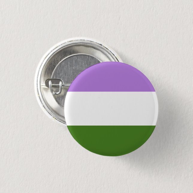 Genderqueer Pride Flag 1 Inch Round Button (Front & Back)