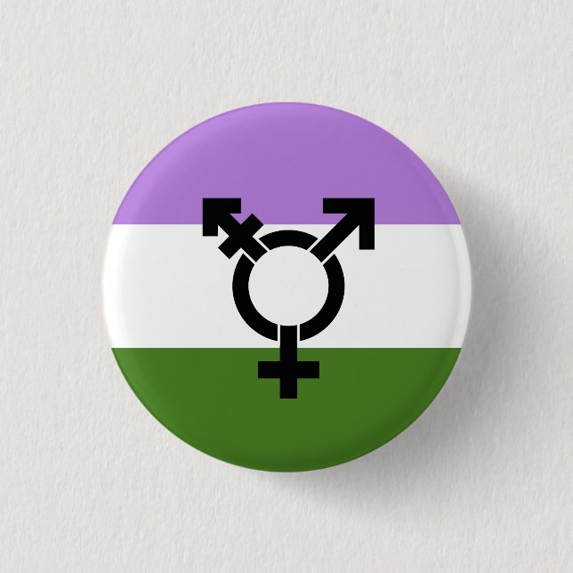 Genderqueer Pride Flag 1 Inch Round Button (Front)