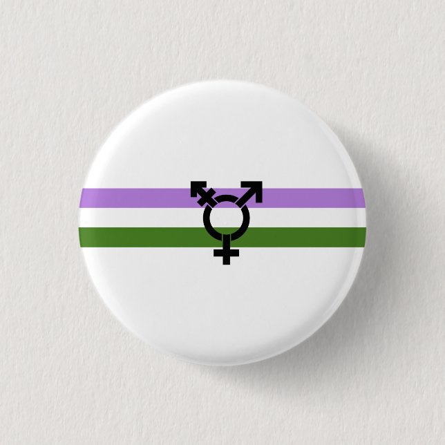 Genderqueer Pride Flag 1 Inch Round Button (Front)