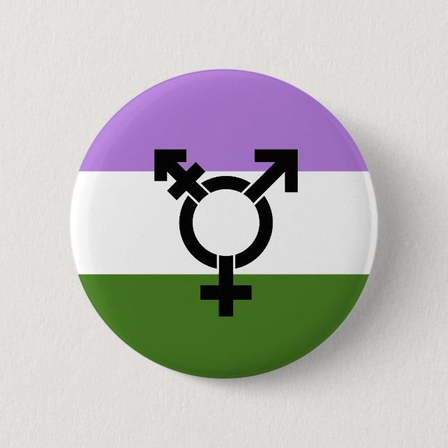 Genderqueer Pride Flag 2 Inch Round Button (Front)