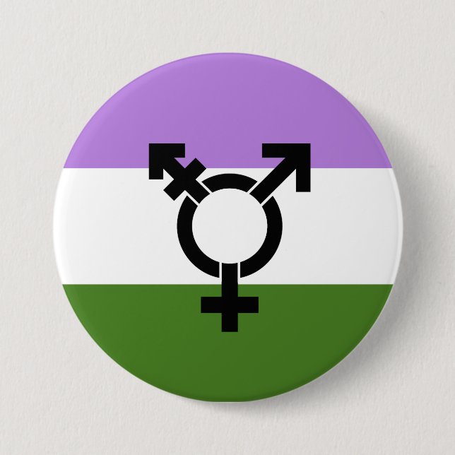 Genderqueer Pride Flag 3 Inch Round Button (Front)