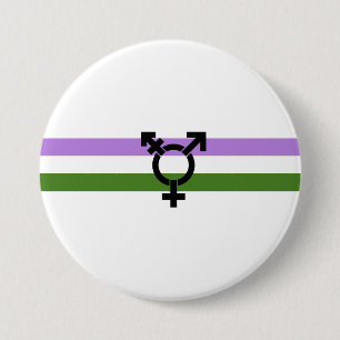 Genderqueer Pride Flag 3 Inch Round Button