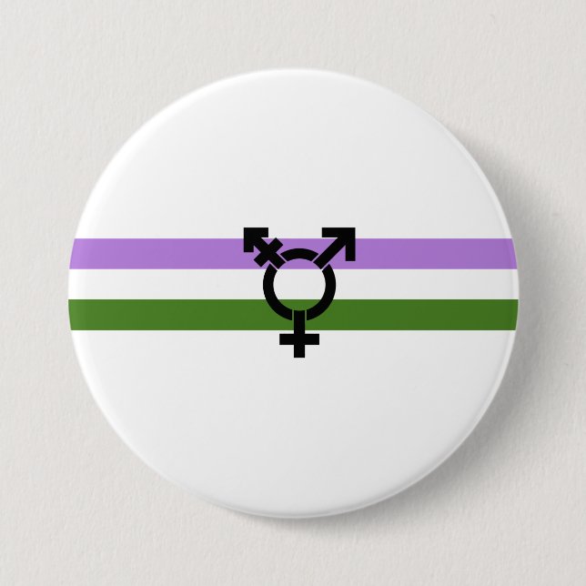Genderqueer Pride Flag 3 Inch Round Button (Front)