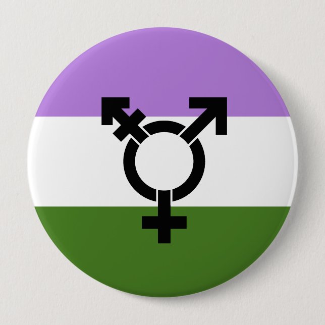 Genderqueer Pride Flag 4 Inch Round Button (Front)