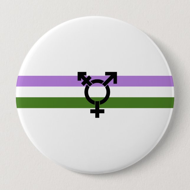 Genderqueer Pride Flag 4 Inch Round Button (Front)