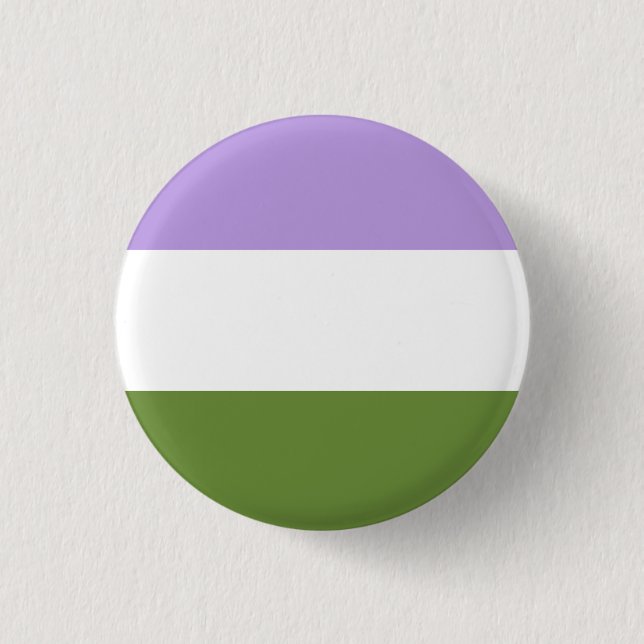 Genderqueer Pride Flag Badge 1 Inch Round Button (Front)