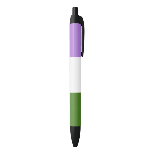 Genderqueer Pride Flag Black Ink Pen (Bottom (Vertical))