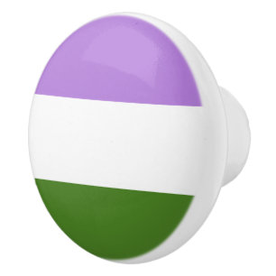 Genderqueer Pride Flag Ceramic Knob