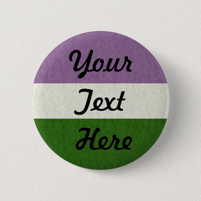 Genderqueer Pride Flag Coloured Background 2 Inch Round Button (Front)