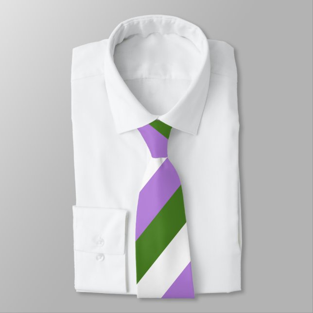 Genderqueer Pride Flag Colours LGBT Tie (Tied)
