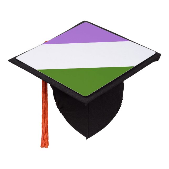 Genderqueer Pride flag Graduation Cap Topper (Angled)