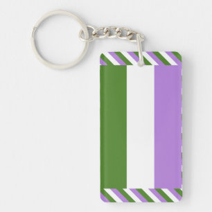 Genderqueer Pride Flag Keychain