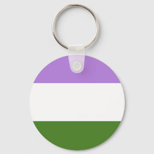Genderqueer Pride Flag Keychain