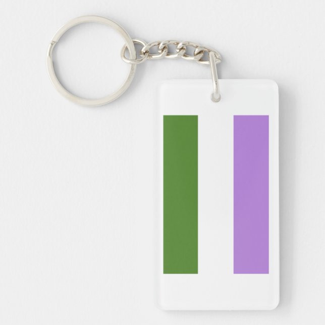 Genderqueer Pride Flag Keychain (Front)