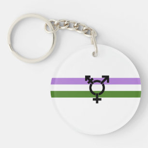 Genderqueer Pride Flag Keychain