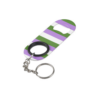 Genderqueer Pride Flag Keychain Bottle Opener