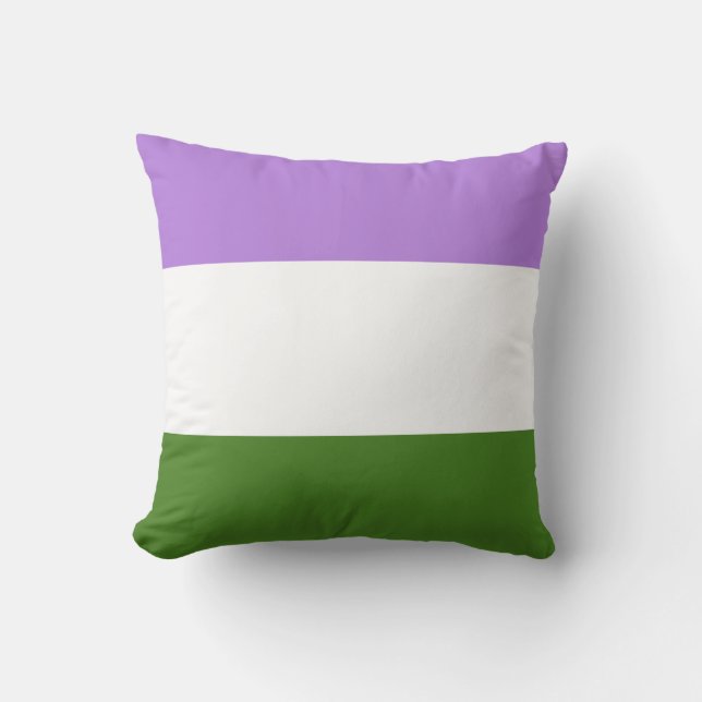 Genderqueer Pride Flag Throw Pillow (Front)