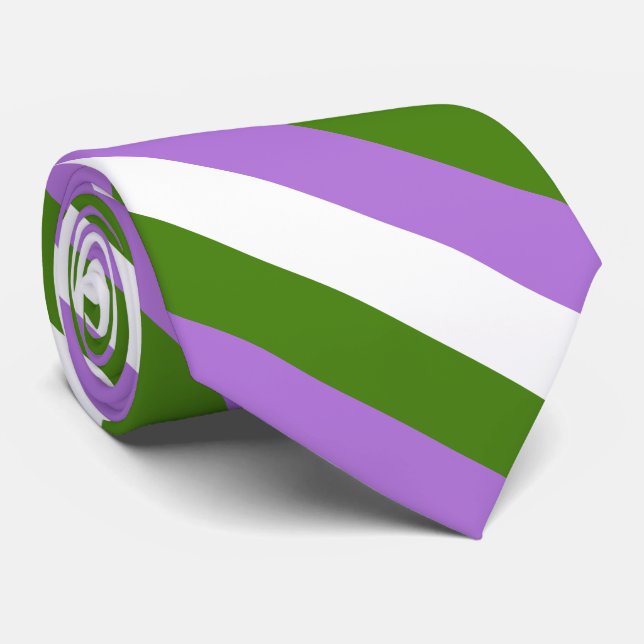 Genderqueer Pride flag Tie (Rolled)