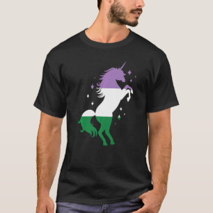 Genderqueer Pride Flag Unicorn Genderqueer  1 T-Shirt