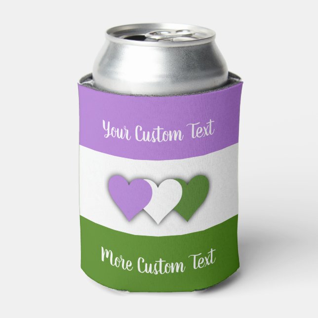 Genderqueer pride flag with text can cooler (Can Front)