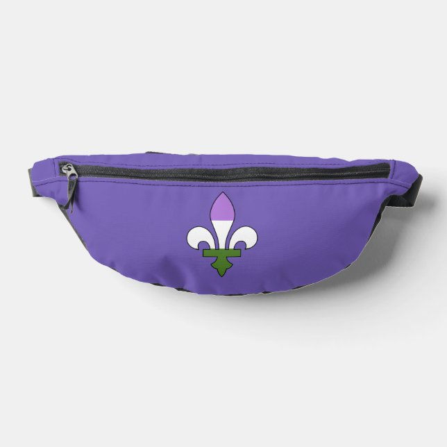 Genderqueer pride fleur-de-lis  fanny pack (Lay Down)
