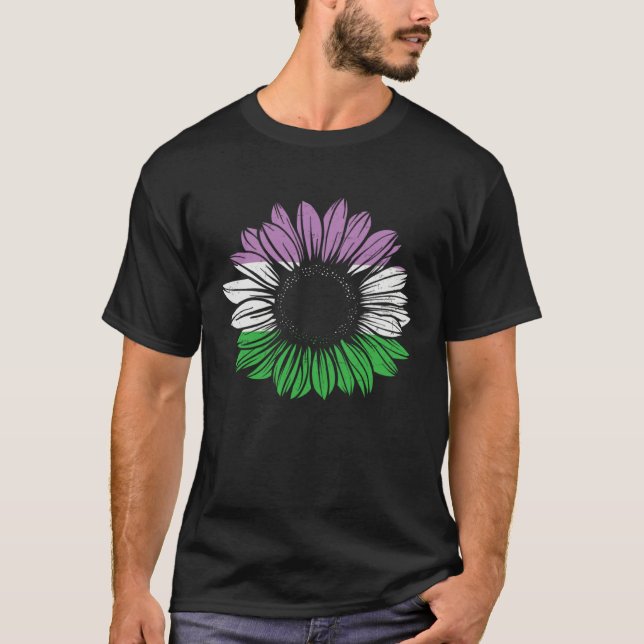 Genderqueer Pride Flower T-Shirt (Front)