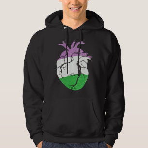 Genderqueer Pride Heart Flag Hoodie