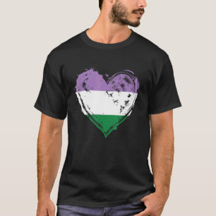Genderqueer Pride Heart Flag T-Shirt