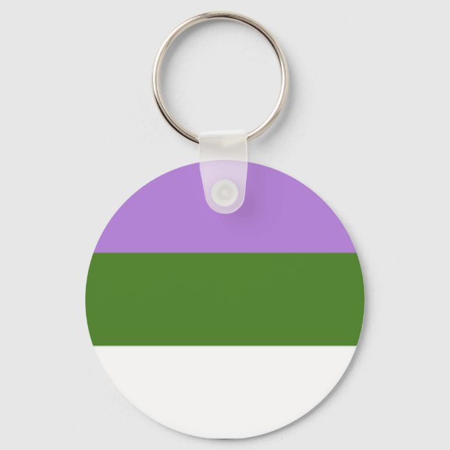 Genderqueer Pride Keychain (Front)