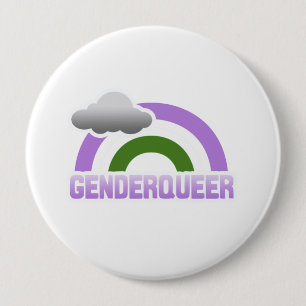 GENDERQUEER RAINBOW 4 INCH ROUND BUTTON