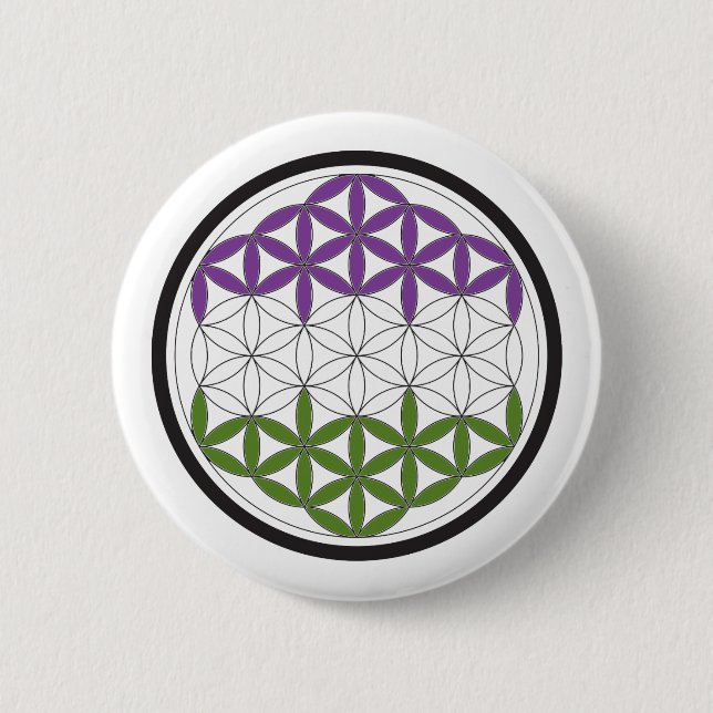 genderQueer sacred geometry 2 Inch Round Button (Front)