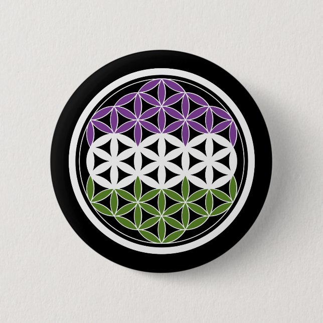 genderQueer sacred geometry 2 Inch Round Button (Front)