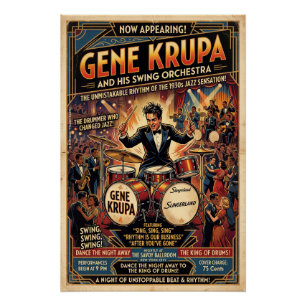 Gene Krupa 1930  Poster
