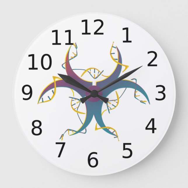 Gene Splicing Bio Hazard Symbol Large Clock (Front)