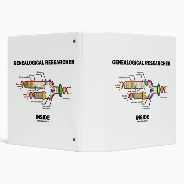 Genealogical Researcher Inside DNA Replication Binder (Background)