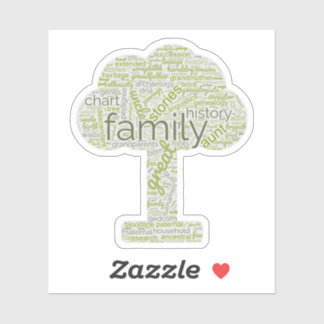 Généalogie Arbre de mots Custom-Cut Vinyl Sticker 