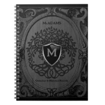 Généalogie Arbre Familial Monogramme Gris Carnet i