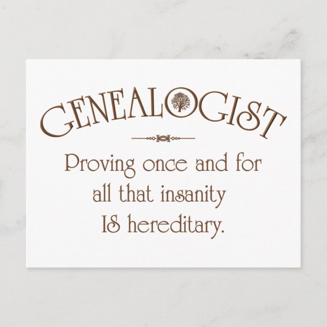 GENEALOGIST.. POSTCARD (Front)