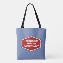 Genealogist Superpower Custom Blue Tote Bag