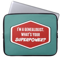 Genealogist Superpower Custom Laptop Sleeve