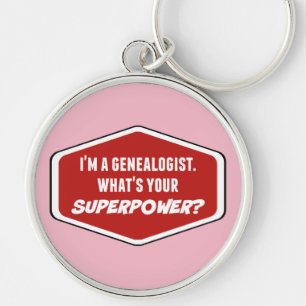 Genealogist Superpower Keychain