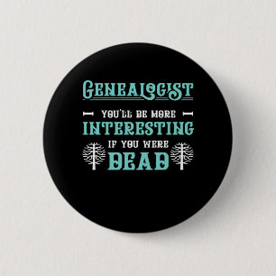 Genealogist Tree Genealogy Family Historian Gift 2 Inch Round Button