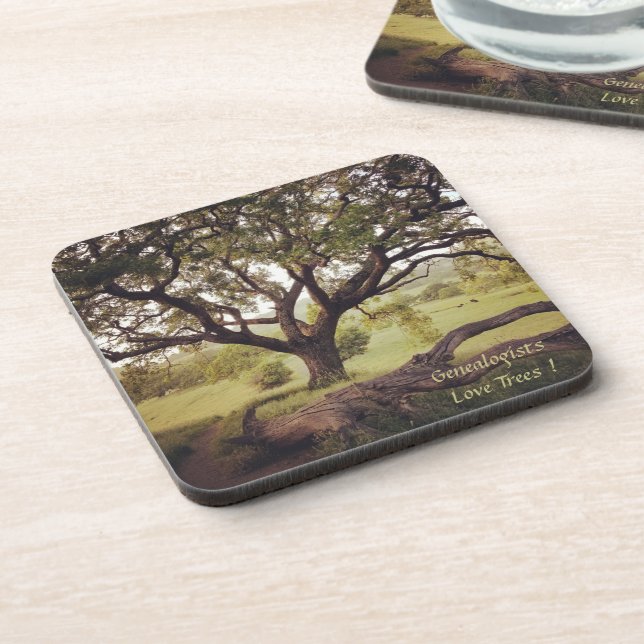 Généalogistes Love Trees Dessous de verre ensemble (Côté gauche)