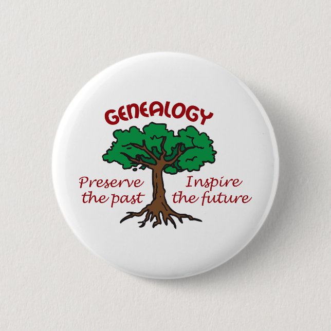 GENEALOGY 2 INCH ROUND BUTTON (Front)