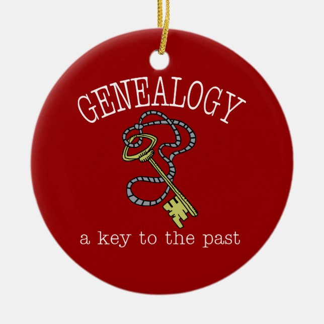 Genealogy a Key to the Past Ornament (Front)